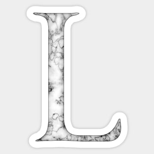 L in Roman White Marble Latin Alphabet Letter Sticker Sticker